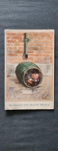 Vintage postcard Circa 1918 Guarding the Water Works