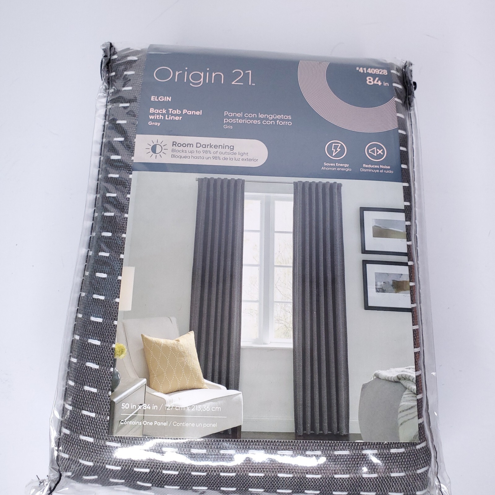 Origin 21 Elgin 50 x 84 Серая задняя панель с вкладышем и шторной панелью 4140928