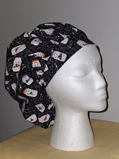 Glow in the Dark Jars w/ Butterflies Surgical Bouffant Scrub Hat ONE SIZE L