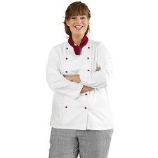 Womens White Chef Jacket Premium Cotton Mix Coat Long Sleeve Kitchen Plus Sizes