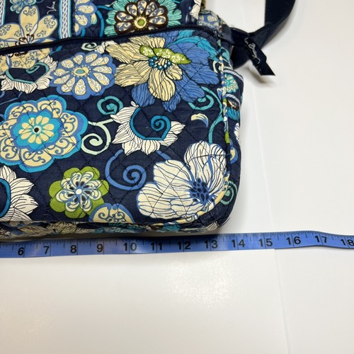 Vera Bradley Quilted Blue Floral Print Sachel Messager Bag - Picture 8 of 12