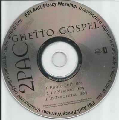 2Pac: Ghetto Gospel PROMO MUSIC AUDIO CD Edit LP Instrumental 11344 God hip hop