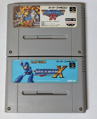 Nintendo Super Famicom Lot of 2 - Great Battle IV & Rockman X - CTcx13