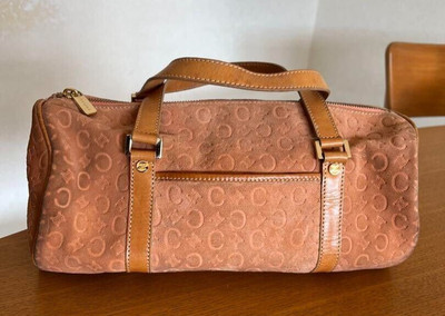 Celine C Macadam Small Suede Boston Bag Handtasche Salmon Pink Gebraucht Kost...