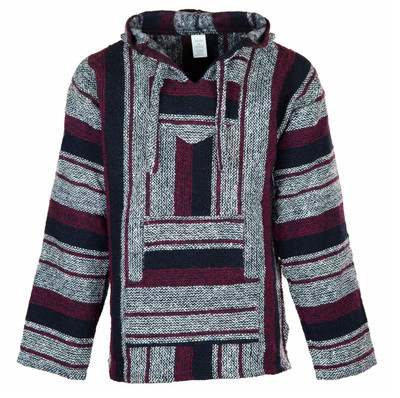   Authentischer mexikanischer Baja Hoodie - weinrot - Chill & Adventure Wear!  