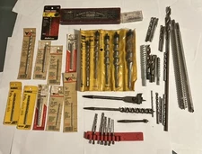 Lot of 50 + Mixed Auger Bits for Brace, Wards Master Quality & Assorted