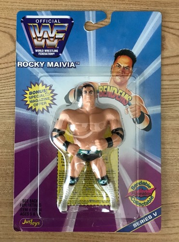 WWF The Rock Rocky Maivia Bend-Ems wrestling actio...