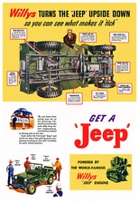 Jeep-Willys 1946 Poster Featuring 4x4 Undercarriage - Cool Vintage Poster