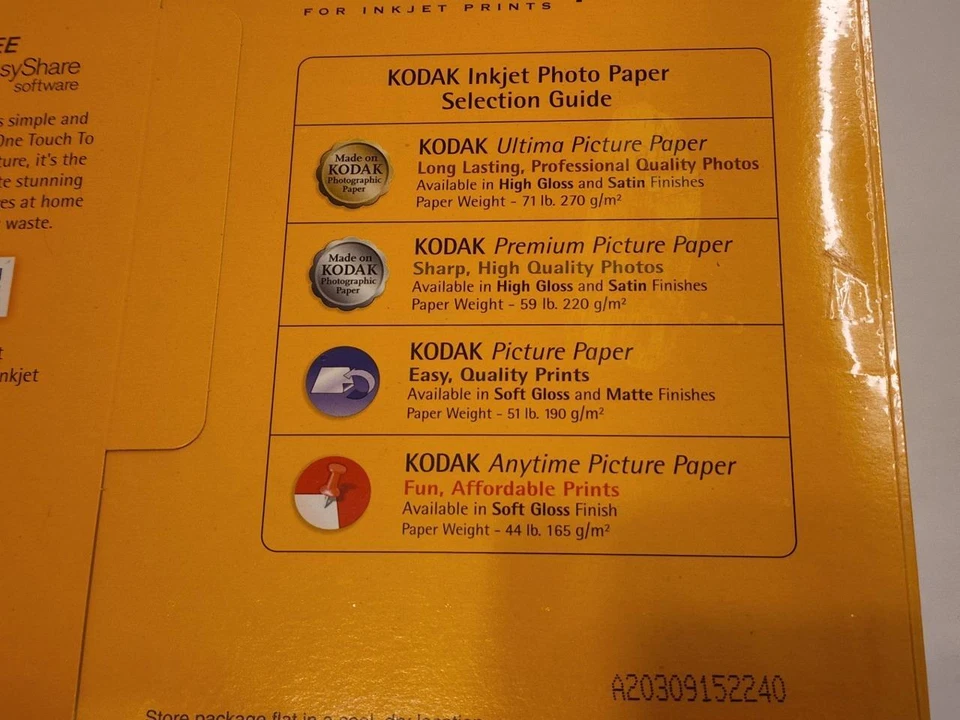 Kodak Premium Picture Paper For Inkjet Prints High Gloss 15 Sheets 8.5 x SEALED - Image 3 of 3