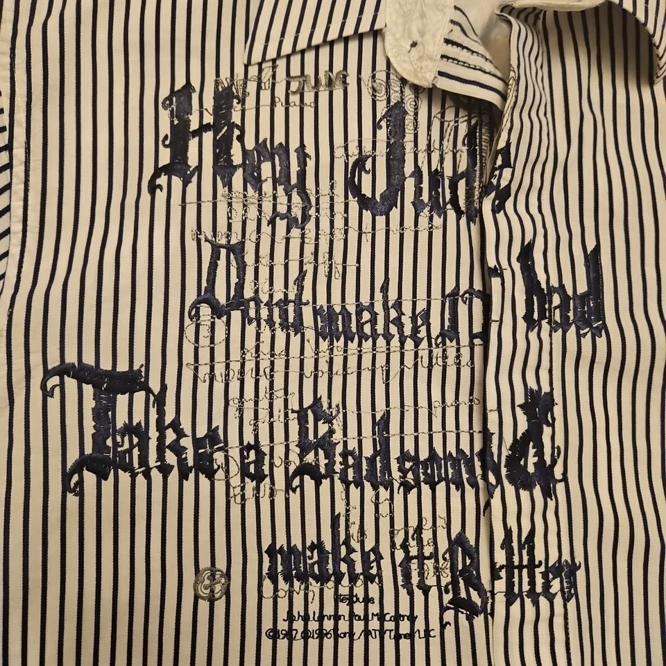 Camisa English Laundry Beatles Hey Jude Floral Gráfico Bordado Azul XL Foto 3 de 4