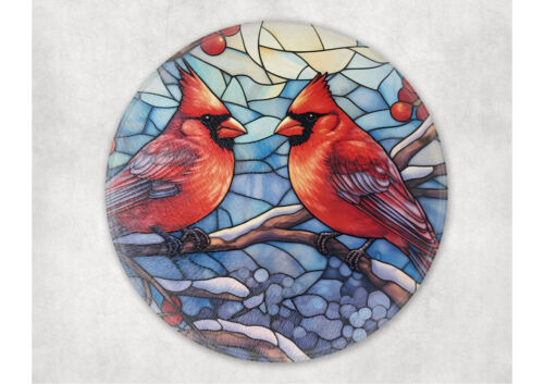 Cardinals & Berries Glass Cutting Board, 3 Size Choices - Picture 6 of 6