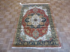 4 X 6 Hand Knotted Rust Red Antiqued Heriz Oriental Rug G2998