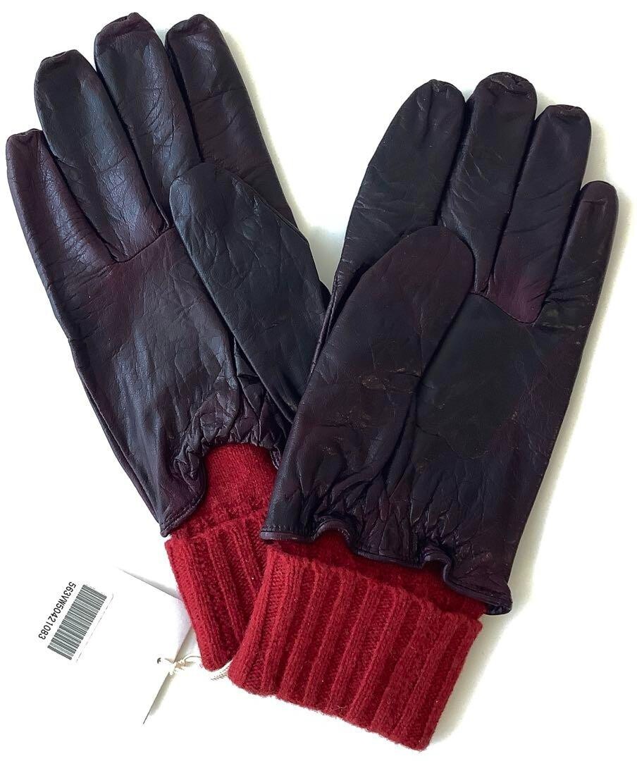 Brand New Vivienne Westwood Lamb Leather & Rib Knit Gloves