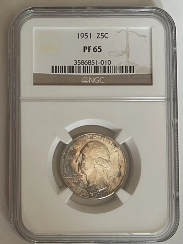 1951 Washington Silver Quarter 25C NGC PF 65 