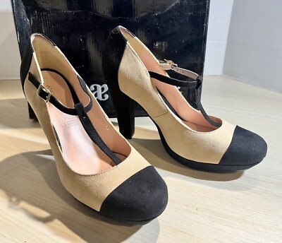 Andrea 12539 High Heels Black/Beige Tex Us Sz 8 eur 38-39