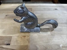 Squirrel Nutcracker Nut Cracker Mechanical Cast Aluminum Silver Color 