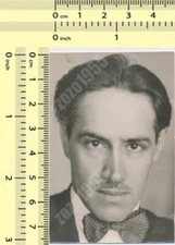 Handsome Guy Elegant Man Male Face Bowtie vintage original photo snapshot