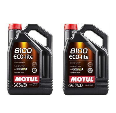 Motul 8100 ECO-LITE 5W30 - 10 Liters - Fully Synthetic Engine Motor Oil (2 x 5L)