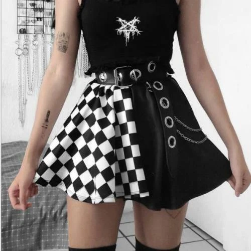 Flared top gothic skirt