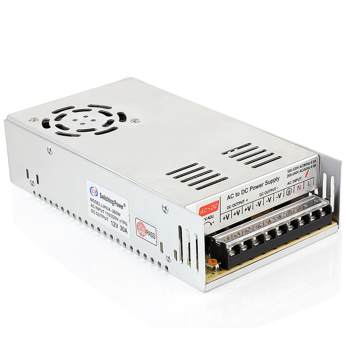 AC 110V/220V to DC 12V 30A 360W Universal Regulated Switching