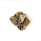 Fila Brasileiro, Brazilian Mastiff - Gold Plated Brooch, Elegant Dog