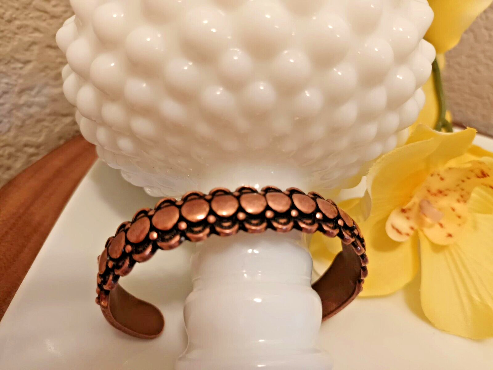 Vintage Solid Copper Elegant Stunning Flowers Pat… - image 2