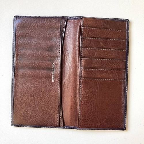 COCOMEISTER Authentic Leather long wallet billfold card case black - Picture 3 of 6