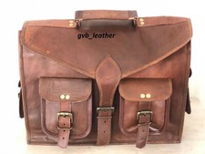 Bag Leather Vintage Messenger Backpack Laptop Briefcase School Campus Satchel