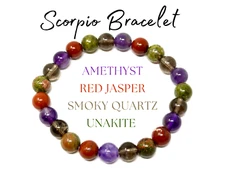 Zodiac Crystal Bracelets, Natural Zodiac Sign Gemstone Bead Birthstone Bracelets