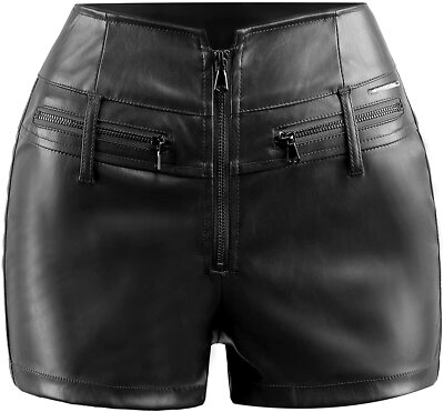 Hot Women's Genuine Lambskin Leather shorts Party Ladies Sexy mini kk03 