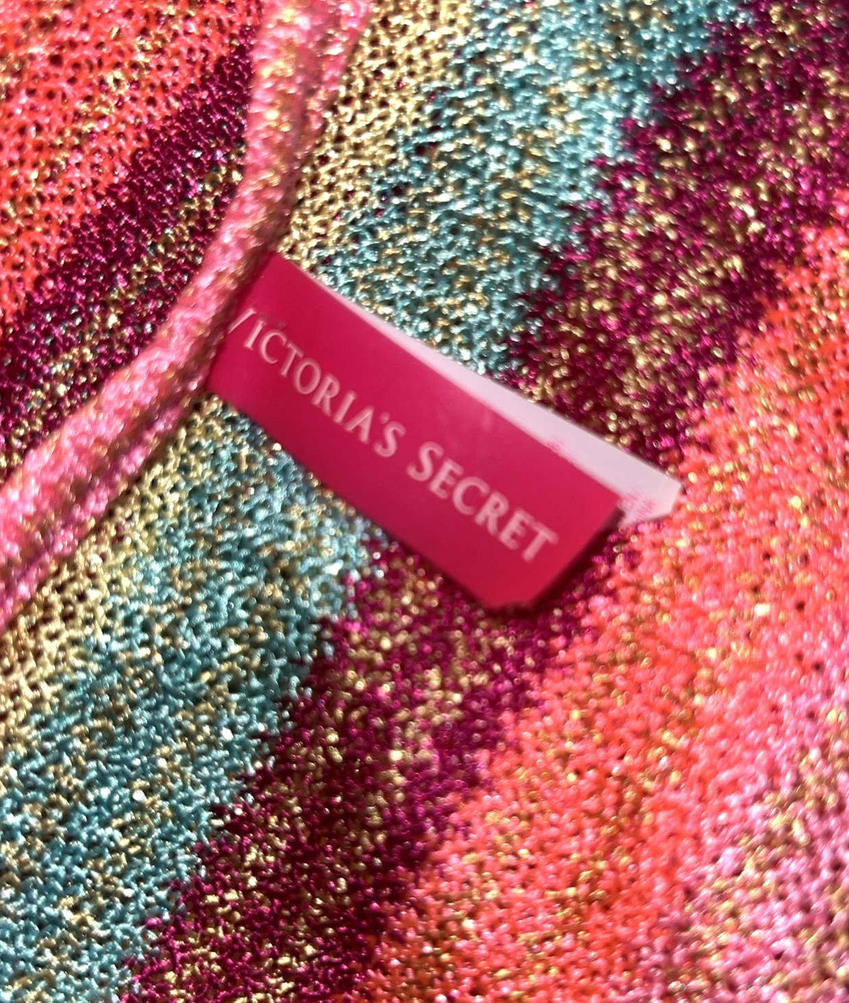 UNDERCOVER Abito copricostume VICTORIAS SECRET colorato a righe in rete orlo balza taglia XS S