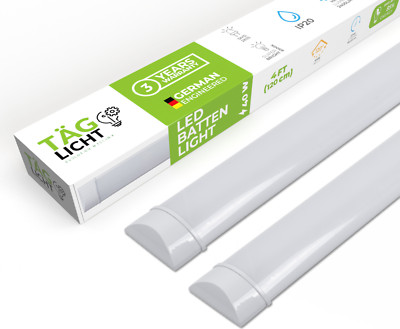 4 Fuß LED Batten Röhre Lichtleiste Deckenmontage helles Licht 6500K Büros Zuhause
