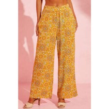 Pocketed Floral Wide Leg Pants