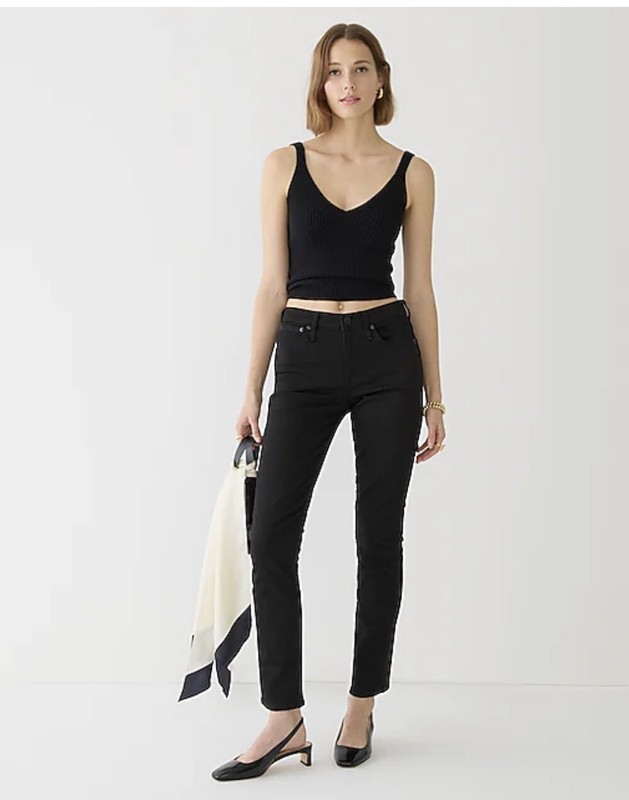 J. Crew 9” Vintage Slim Straight Black Denim Jeans. NWT. Size 29 Tall