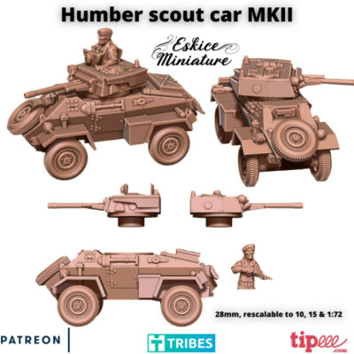 Bolt Action Battlegroup UK Humber Scout Auto Mk II (zwei Geschütztürme)