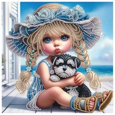 Diamond Painting Kits, Dog and Girl 5D Special Shape Diamond Art Kits for Adu...