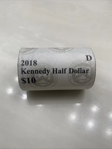 2018 Kennedy half dollar roll from Denver mint 10$ face value uncirculated