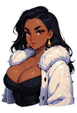 2561 Busty Beauty Sticker, Made In USA, Laminated, Sexy, Waifu, Curvy