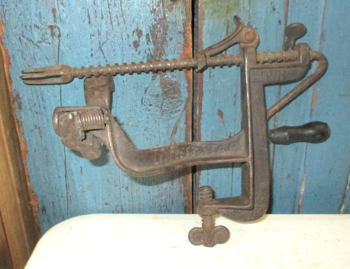 ANTIQUE LITTLE STAR CAST IRON APPLE PEELER CORER PATENTED JUNE 9, 1885