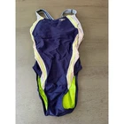 Speedo PowerFLEX Eco One Piece Swimsuit Navy Neon Yellow HydroBra Size 6