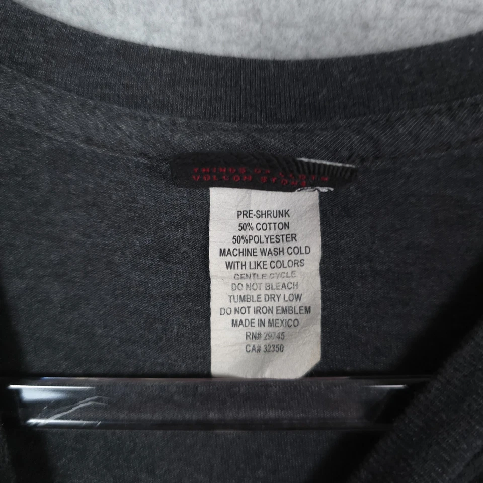 Volcom Shirt Mens Large Gray Graphic Print Logo Y2K Skater Skate Crew Neck Tee - Image 4 of 4