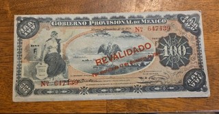 Mexico PK # S708 1914 Gobierno Provincial de Mexico 100 Peso Circulated Banknote