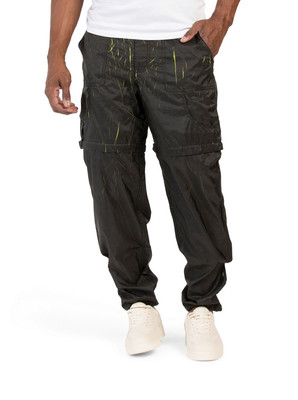 Moose Knuckles Davenport Crinkle Pants Sz L Windbreaker Black/Lime NWT
