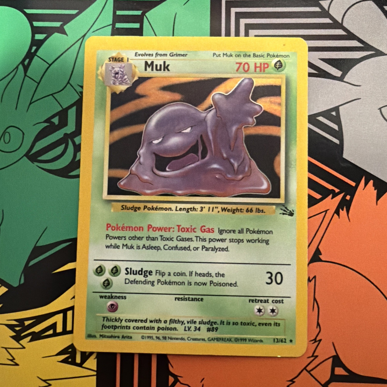 Muk 13/62 Unlimited Holo Rare Fossil English Pokemon Card B