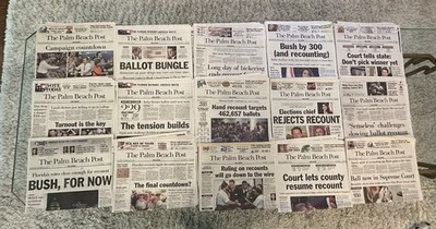 2000 US Presidential Election Recount Palm Beach Post  Newspaper Lot of 34
