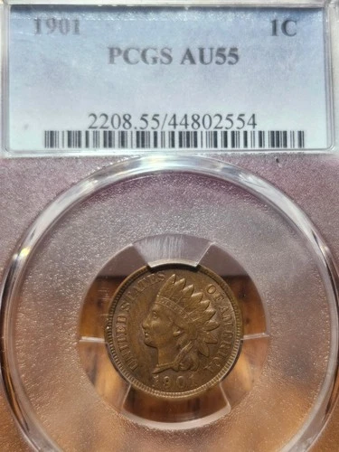 1901 P Indian Cent PCGS AU55