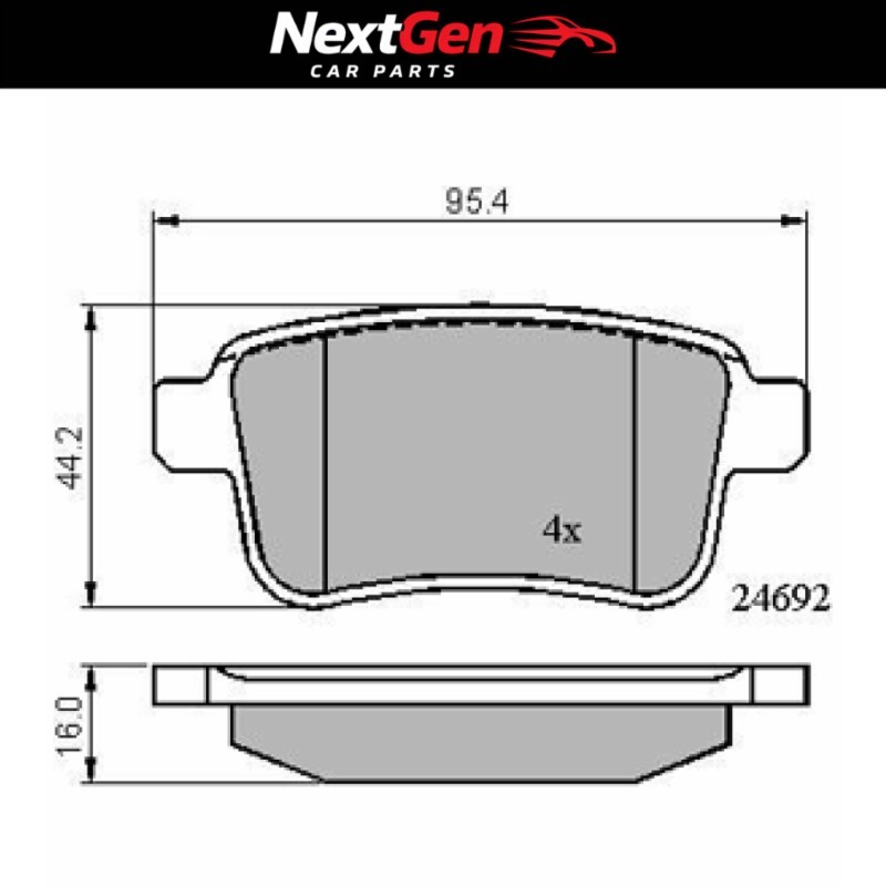 DriveTec Brake Pads for Vauxhall Astra ECOTEC - 1.4 - 16-19