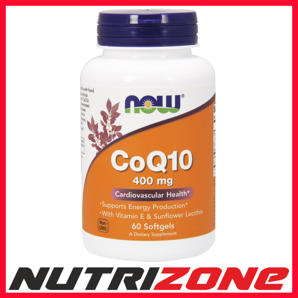 NOW Foods CoQ10 with Lecithin & Vitamin E 400mg Cardiovascular Health 60 softgel