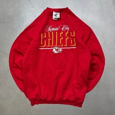 Vintage 90s Kansas City Chiefs Sweatshirt Large NFL Embroidered Red