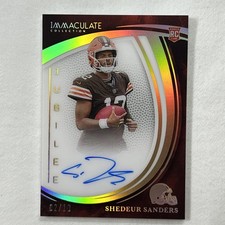 Shedeur Sanders RC On Card Auto 2/10 Immaculate Rookie Autograph Jersey Match